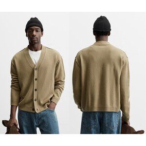 NEW ZARA long merino wool knit cardigan 2893 size L